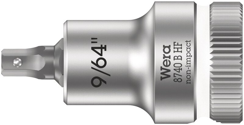 Bit socket with 3/8" drive, with holding function for hexagon socket screws, 9/64" x 35 mm #1