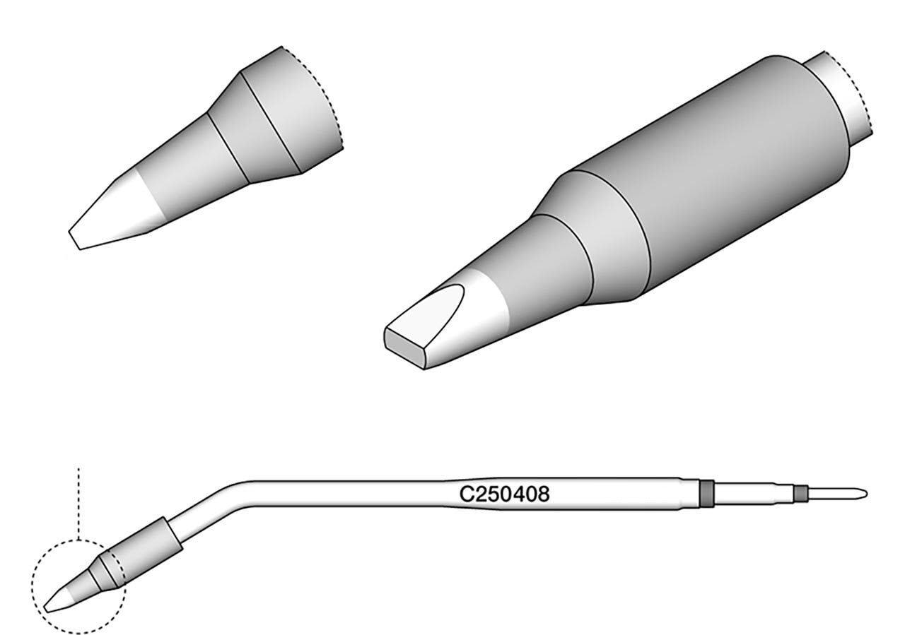 Soldering tip, chisel-shaped, straight 2.2 x 1 mm, C250408 #zoom-2