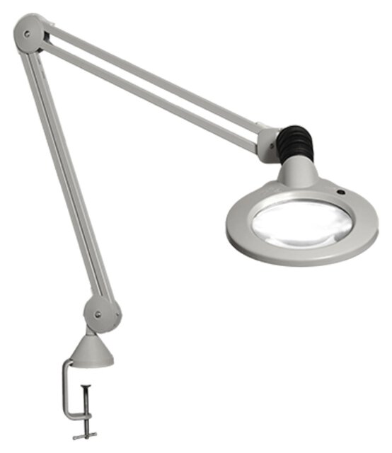 KFM LED magnifying lamp, 3 dpt., 1.75x, light grey