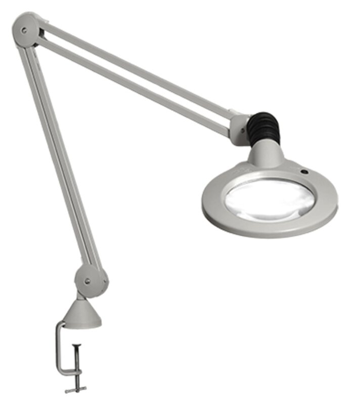 KFM LED magnifying lamp, 3 dpt., 1.75x, light grey