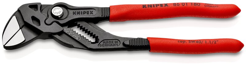Pliers wrench Pliers and wrench in one tool with plastic coating, gray, atramentized, 180 mm (SB card/blister) #1