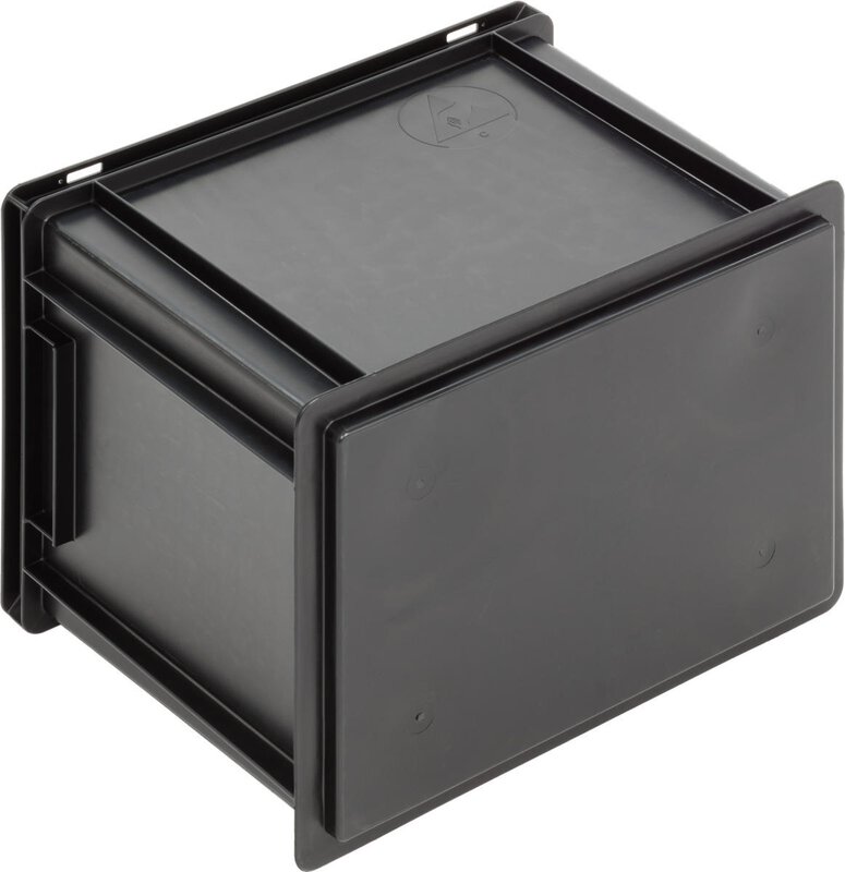 Bac ESD New Box NB MC, poignées, noir, 400 x 300 x 320 mm #2