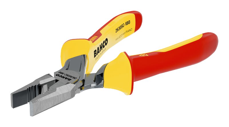 Reinforced Combination Pliers with Insulated Dual-Component Handles and Chrome Finish, VDE approved #3