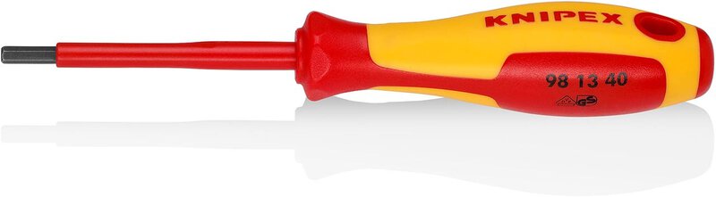 Schraubendreher für Innensechskantschrauben, brüniert, isoliert, Schlüsselweite 4 mm, 182 mm