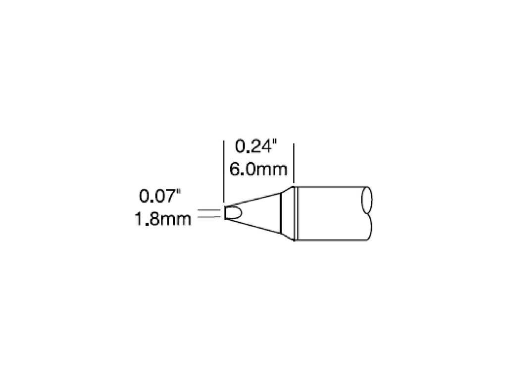 STTC Lötspitze, Power, Meißelförmig, (B x L) 1,8 mm x 9,9 mm, Serie 800V1 #zoom-1