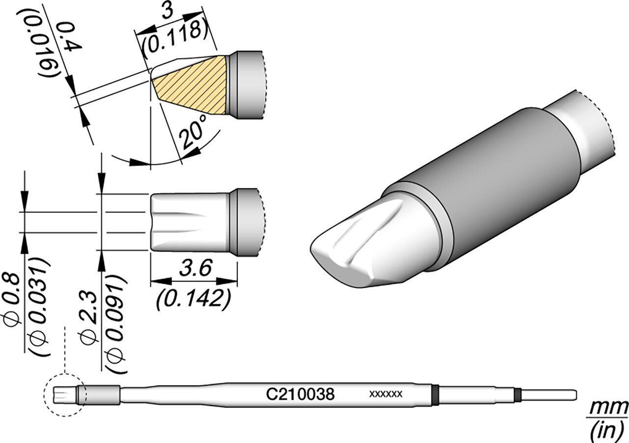 Lötspitze barrell, Durchmesser 0,8 mm, C210038 #zoom-1