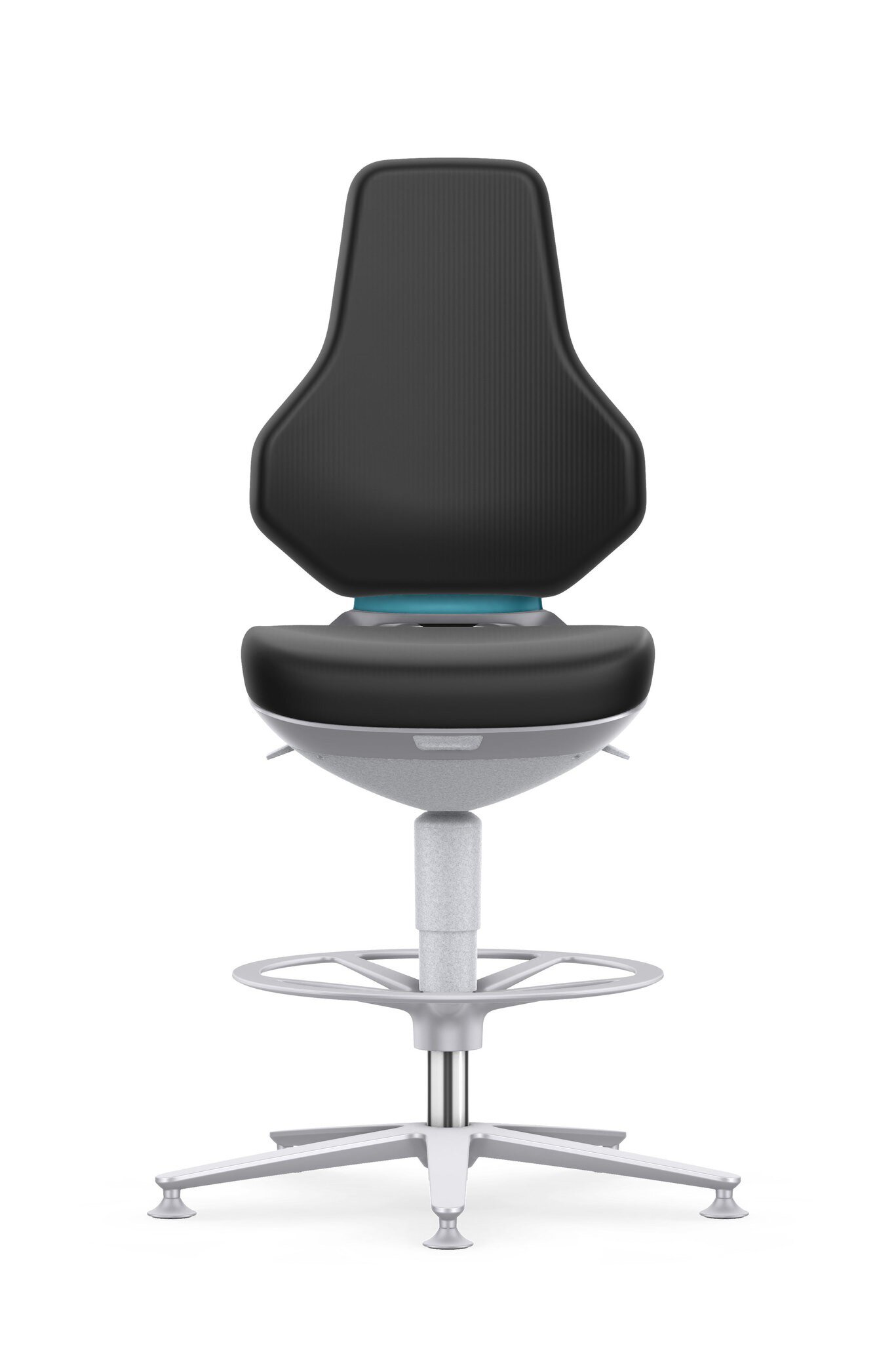 Chaise de travail ESD TEXON 3 pour salles blanches, avec patins et repose-pieds, Skintec noir #zoom-5