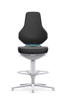 Chaise de travail ESD TEXON 3 pour salles blanches, avec patins et repose-pieds, Skintec noir #thumbnail-5