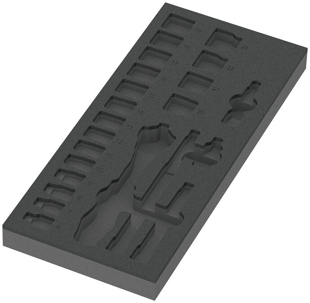 Schaumstoffeinlage 8000 B Zyklop Knarre 3/8" Set 1, ohne Werkzeug, 172 x 30 x 392 mm #zoom-1
