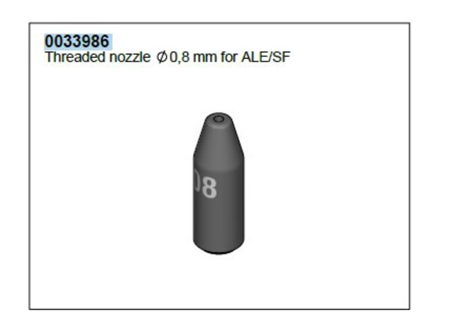 Teflon nozzle Ø 0.8 for ALE/SF