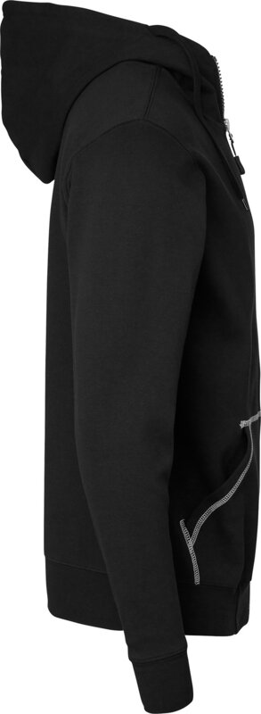 0302 Felpa con zip integrale, unisex, nero, XS #2