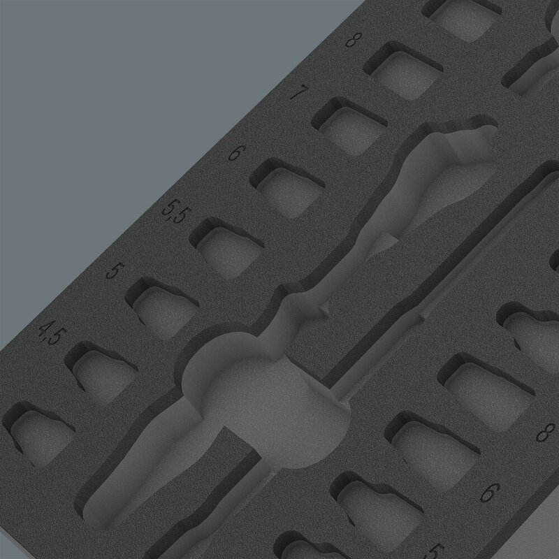 Schaumstoffeinlage 8000 A Zyklop Knarre 1/4" Set 1, ohne Werkzeug, 172 x 30 x 392 mm #3