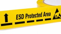 Bande de marquage au sol "ESD Protected Area", jaune, 50mm x 33m x 130 µ, autocollante #thumbnail-2
