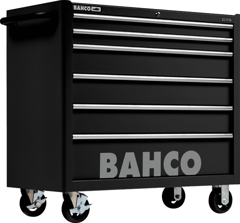 Classic series C75 40" workshop trolley with 8 drawers, blue, 986 mm × 501 mm × 1100 mm #2