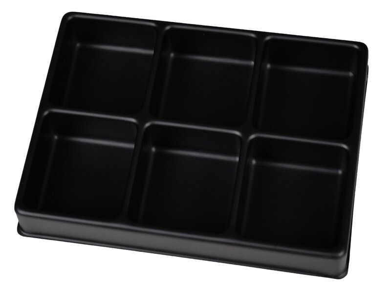 ESD-inzetstuk voor koffer K2012 ESD, 6 vakken à 38 x 35 mm