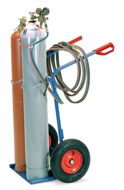 Stalen flessenwagen met luchtbanden 400x100 mm  #2