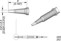 Panne à souder en forme de burin, 0,6 x 0,3 mm #thumbnail-1