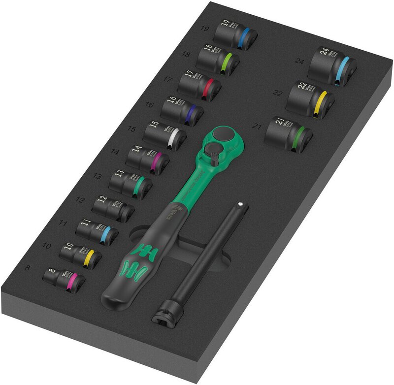 Schaumstoffeinlage 8010 B Zyklop Comfort Knarre Set 1, 3/8", 16-teilig #1