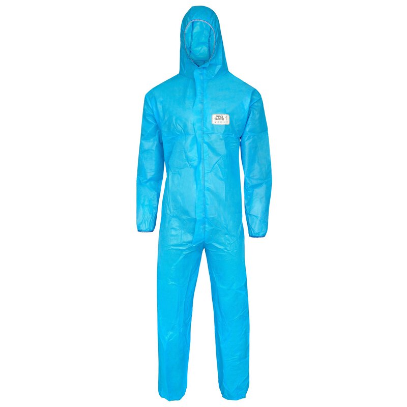Tuta ProSafe® 1, SMMS a 4 strati, antistatica, con cappuccio, blu, taglia S #4