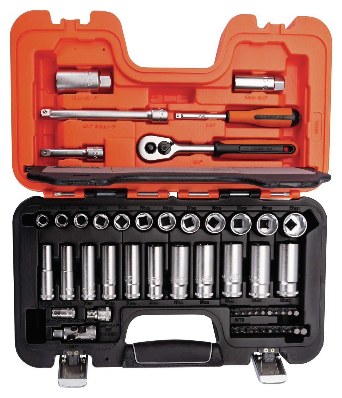 1/4" und 3/8" Steckschlüssel-Satz, metrisch, Sechskant, lange Ausführung, inklusive Knarre, 53-teilig #zoom-2