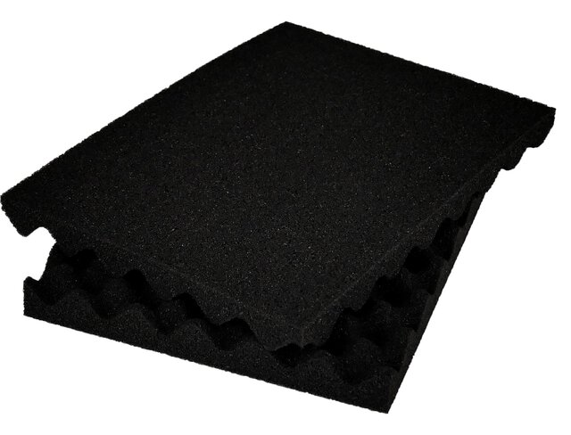 Set di schiuma ondulata per la valigia ESD K2001 ESD, nera, dimensioni scomparto: 77 x 72 mm