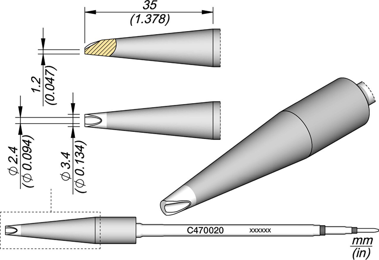 Lötspitze Hohlkehle, Durchmesser 2,4 mm, C470020 #zoom-1