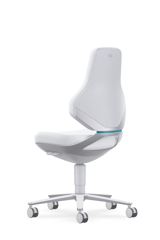 ESD cleanroom TEXON 2 industrial swivel chair, with castors, Skintec white #4