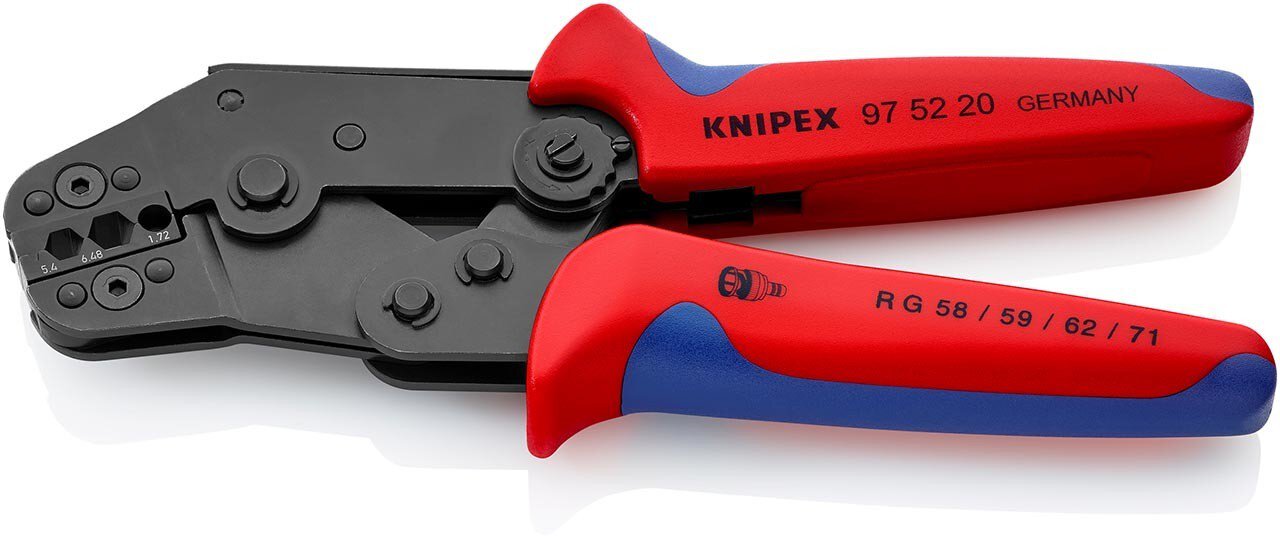 Krimptang, korte uitvoering, gepolijst, voor coaxiale, BNC- en TNC-connectoren, 195 mm. #zoom-2