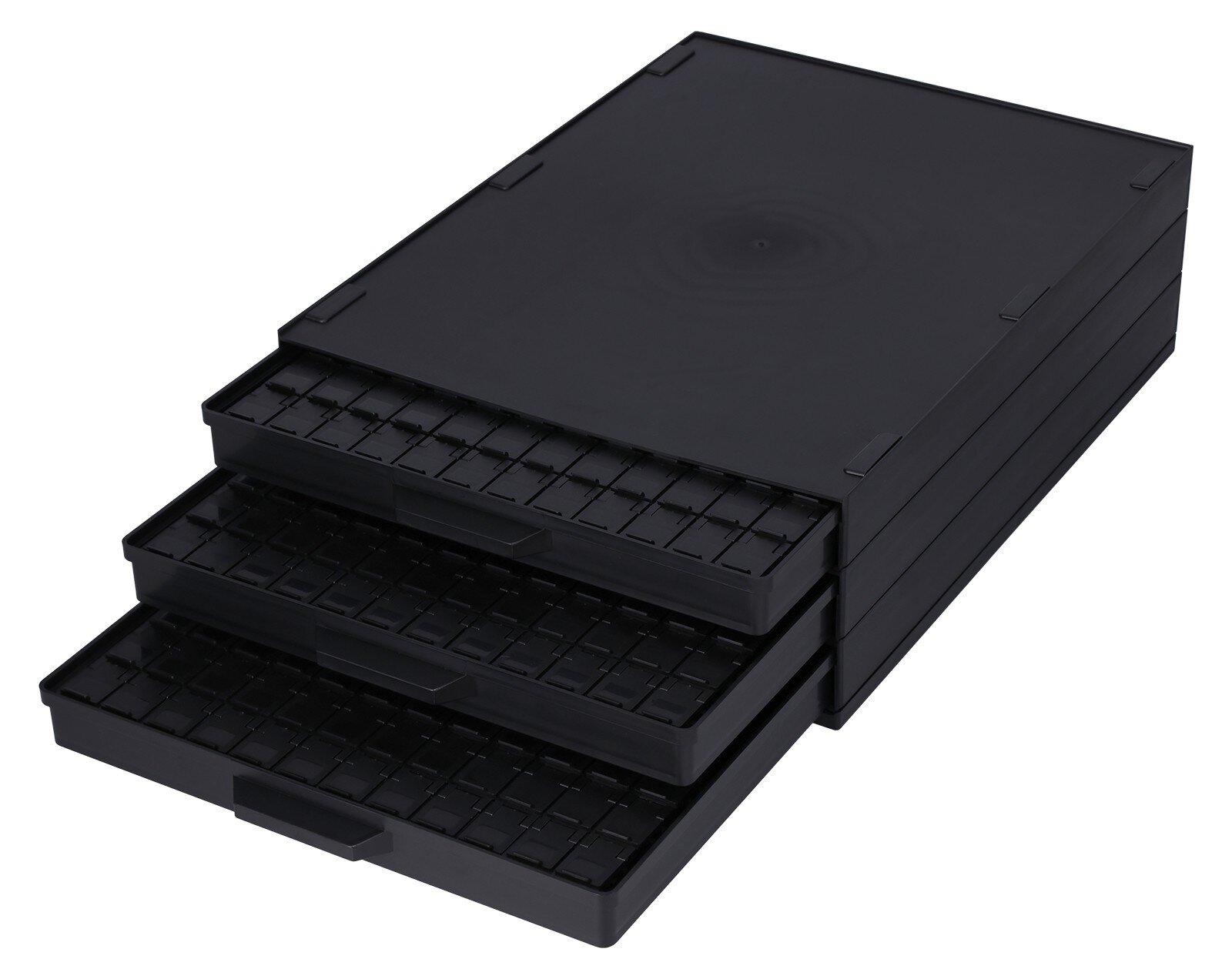 ESD SMD Schrank 340/22 ESD-CON, 3 Schubladen á 144x SMD Box N1, schwarz #zoom-1