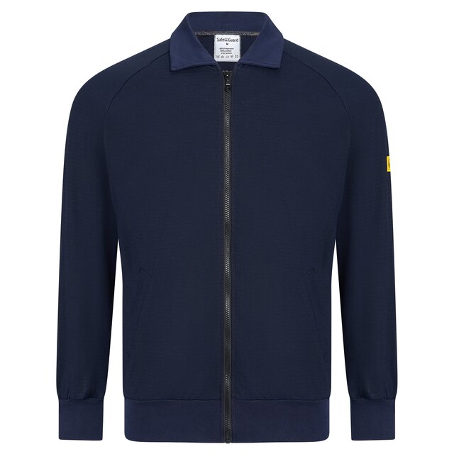 Veste molletonnée ESD-T à fermeture zippée, bleu marine, 260g/m²