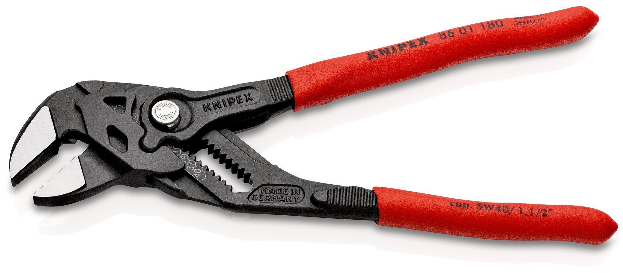 Pliers wrench Pliers and wrench in one tool with plastic coating, gray, atramentized, 180 mm (SB card/blister) #zoom-2