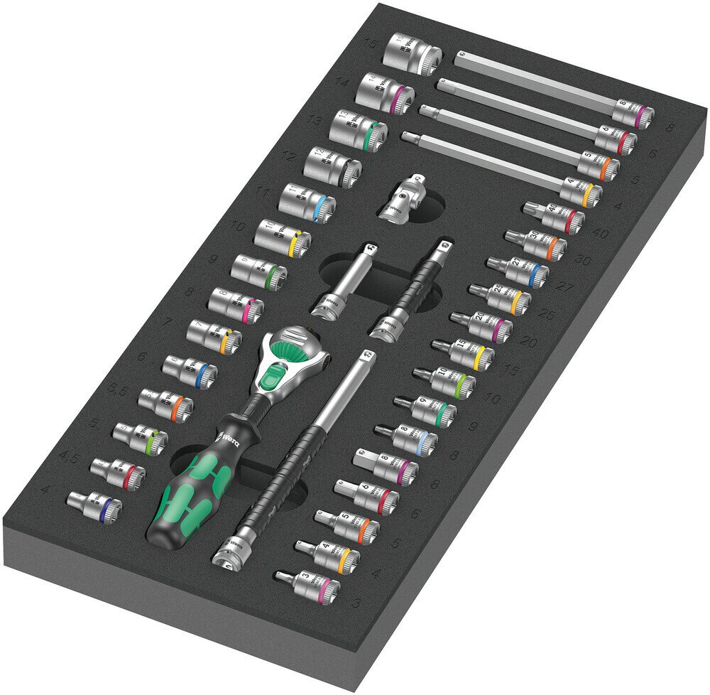 Schaumstoffeinlage 8000 A Zyklop Knarre 1/4" Set 1, 37-teilig #zoom-1