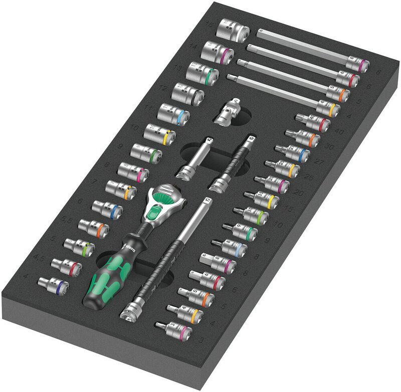 Schaumstoffeinlage 8000 A Zyklop Knarre 1/4" Set 1, 37-teilig #1