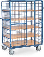 Chariot à plateaux avec portes battantes, charge max. 600kg, 5 plateaux, hauteur 1800mm, 1200x800mm. #thumbnail-1