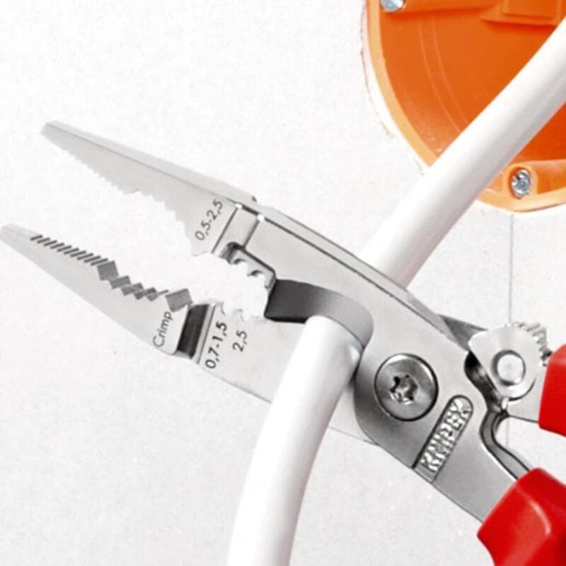 Electrical installation pliers, chrome-plated, insulated, fixing lug, 200 mm #7