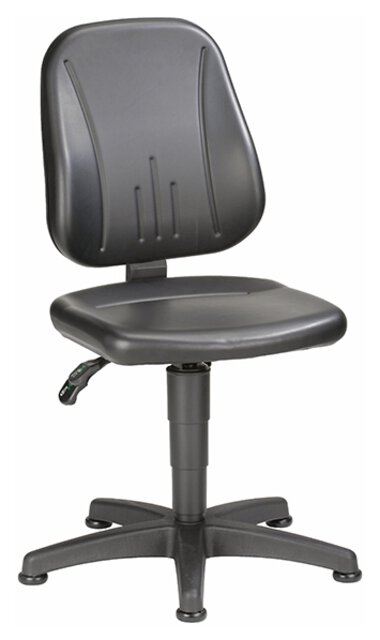 Chaise de travail Unitec 1 équipée de patins, cuir synthétique noir