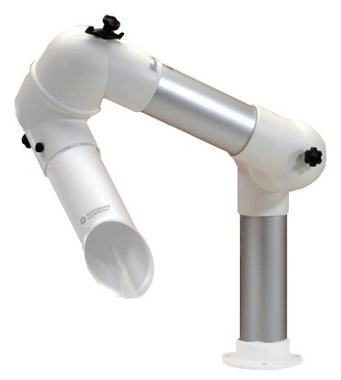 Suction arm system DN75 for table mounting, 2 joints, white, 650 mm #zoom-1