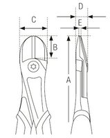 Frese diagonali per impieghi gravosi con impugnatura monocomponente, fosfatate, 160 mm, confezione industriale #thumbnail-2