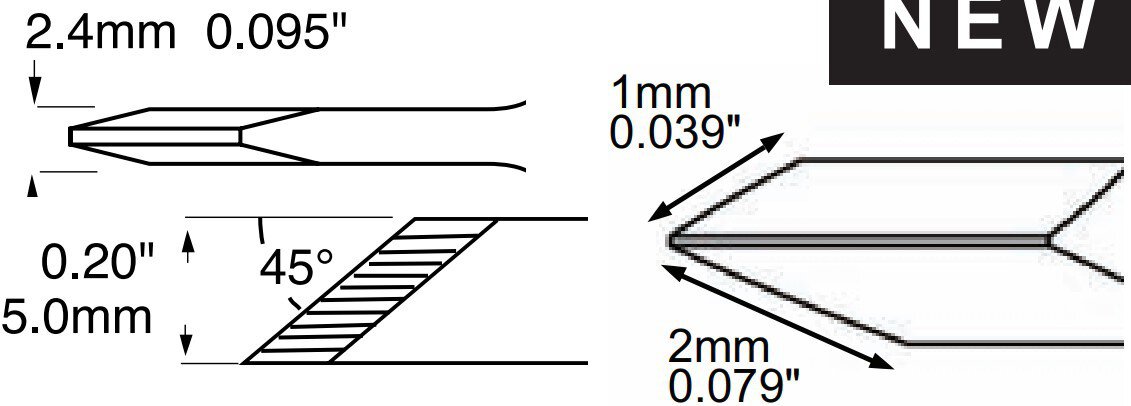 Lötspitze SxV Serie, messerförmig 45°, 5 x 15,1 mm #zoom-1