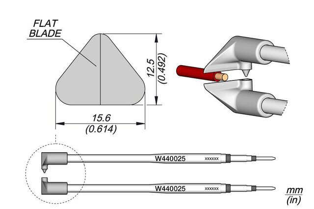 Soldeerstift plat blad 12,5 mm, W440025