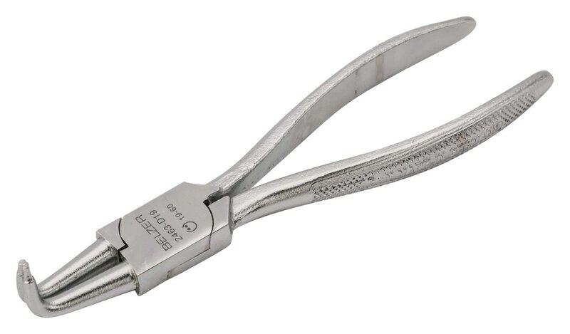 Zange für Innensicherungsringe mit um 90° gewinkelten Backen, verchromt, 19 bis 60 mm #1