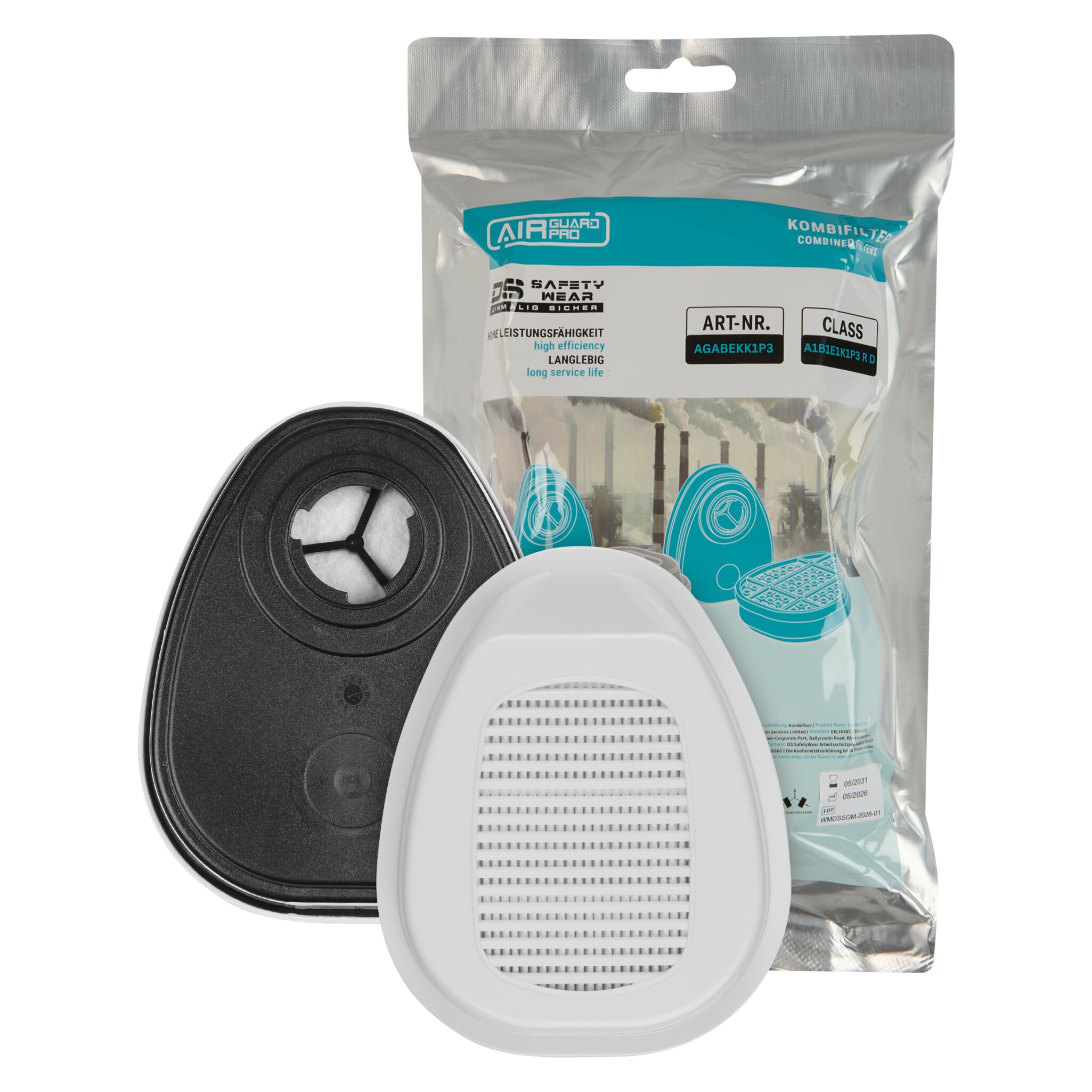 AirGuard Pro® Kombifilter ABEK1P3 R D, für Atemschutz-Halb und Vollmaske, mit Bajonettverschluss #zoom-1