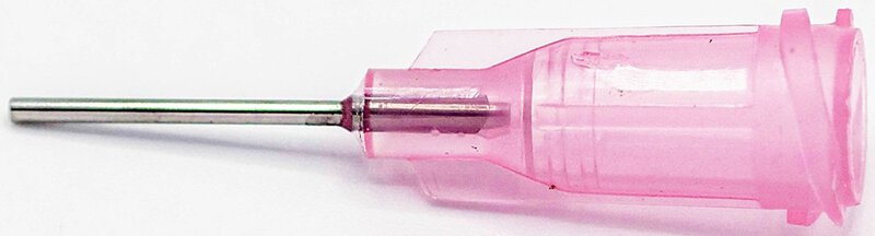 Doseernaald 0,5", recht, gauge 20, roze, rechte puntvorm