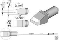 Soldeerstift C470021 beitelvormig 12x4 mm voor T470-soldeerbouten. #thumbnail-1