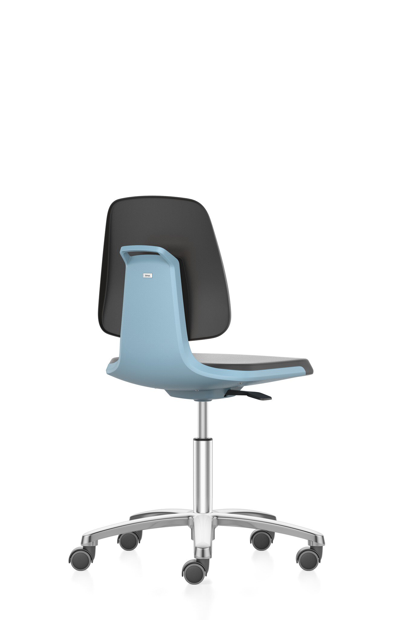 LABSIT 2 laboratory swivel chair, with castors, integral foam blue #zoom-2