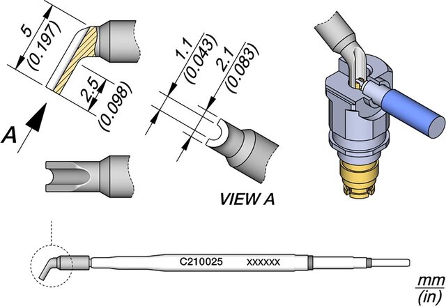 Lötspitze für T210-A / T210-NA, meißelförmig, C210025