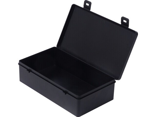 ESD box with hinged lid, carbon, 221 x 121 x 55 mm #zoom-1
