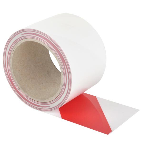 WT-5229 PET Bodenmarkierungsband rot/weiß 75mm x 15m #zoom-1