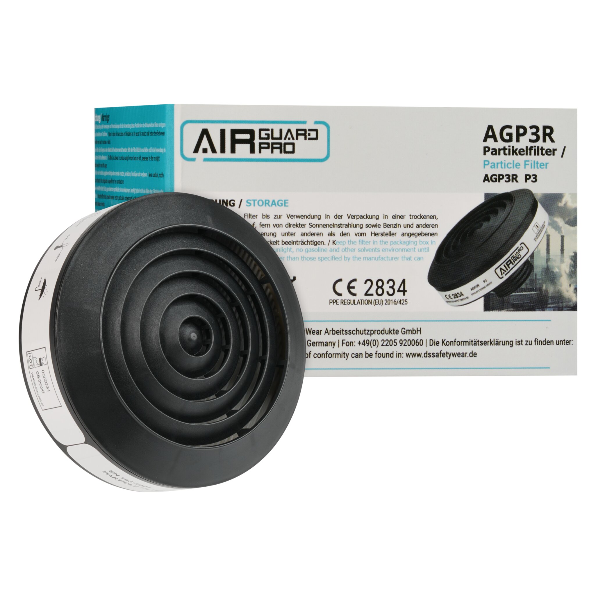 AirGuard Pro®-deeltjesfilter P3R voor ademhalingsbeschermingsvolledig masker, met RD40-aansluiting #zoom-1