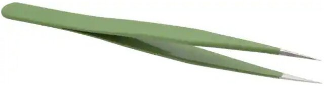Pęseta precyzyjna ESD, 120 mm, 0,12 x 0,20 mm, pokryta żywicą epoksydową, niemagnetyczna